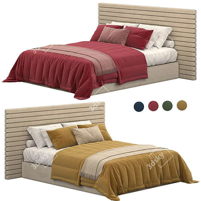 Elegant Modena Bed: Restoration Hardware 3D model image 1