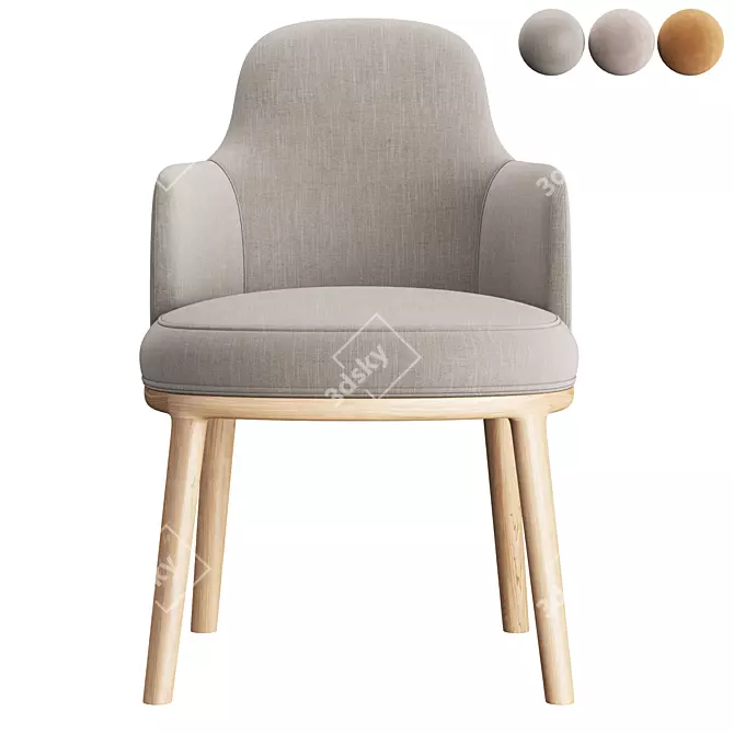 Elegant Armrest Chair: Lucylle 3D model image 2