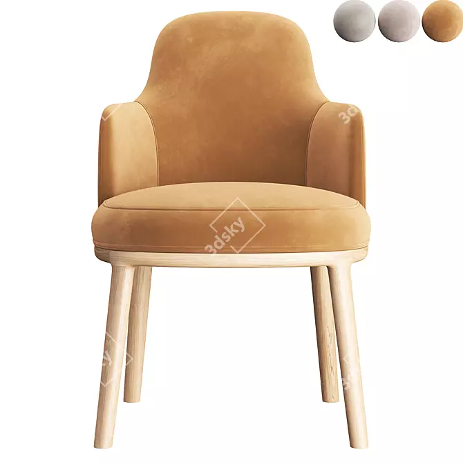Elegant Armrest Chair: Lucylle 3D model image 3
