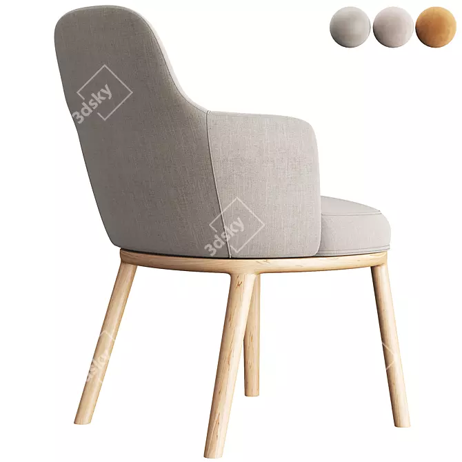 Elegant Armrest Chair: Lucylle 3D model image 5