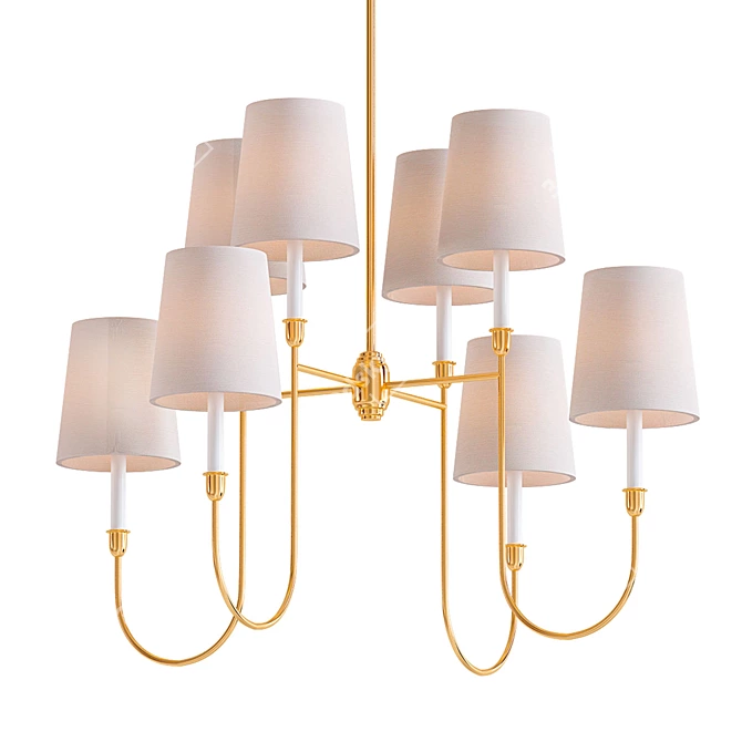 Elegant Vendome Large Chandelier 3D model image 1