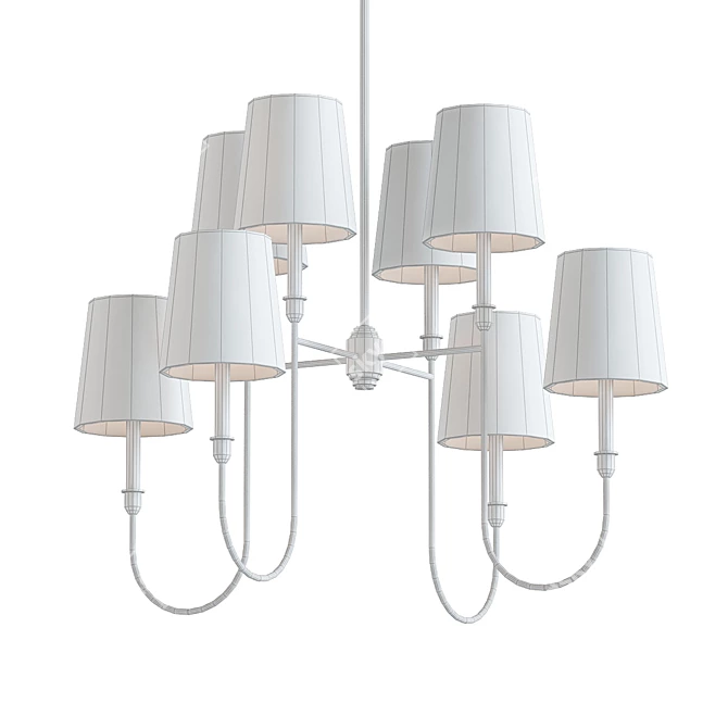 Elegant Vendome Large Chandelier 3D model image 2