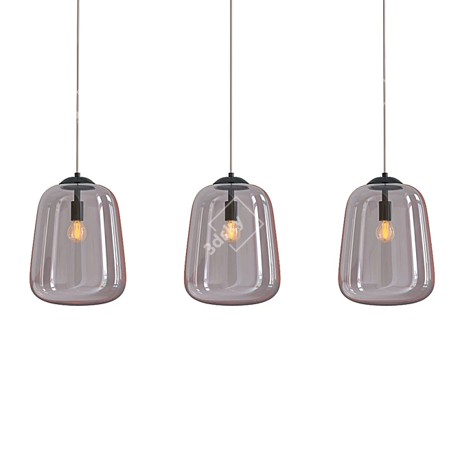 Modern Chrome Glass Pendant Light 3D model image 1