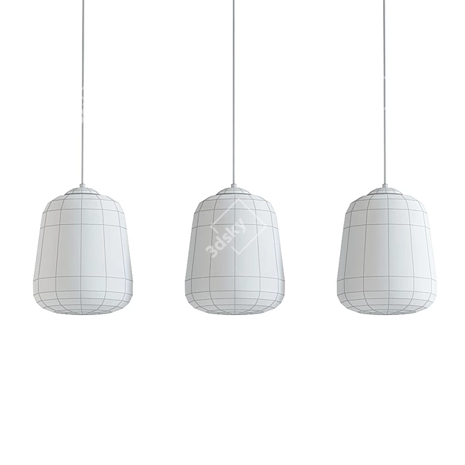 Modern Chrome Glass Pendant Light 3D model image 2