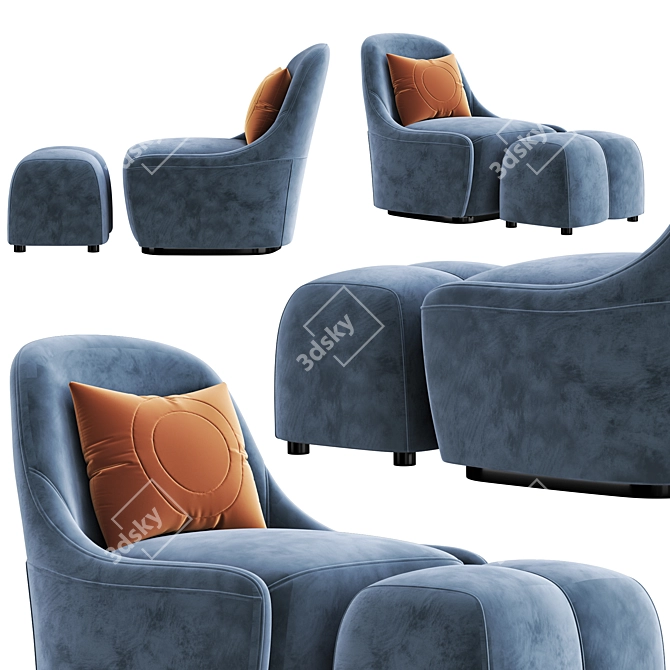 Modern Swivel Chair: Alma 3D model image 2