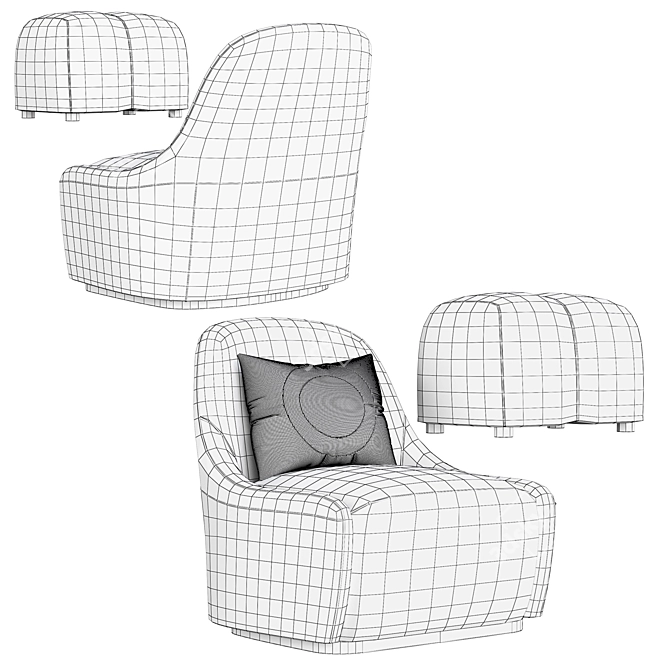 Modern Swivel Chair: Alma 3D model image 6