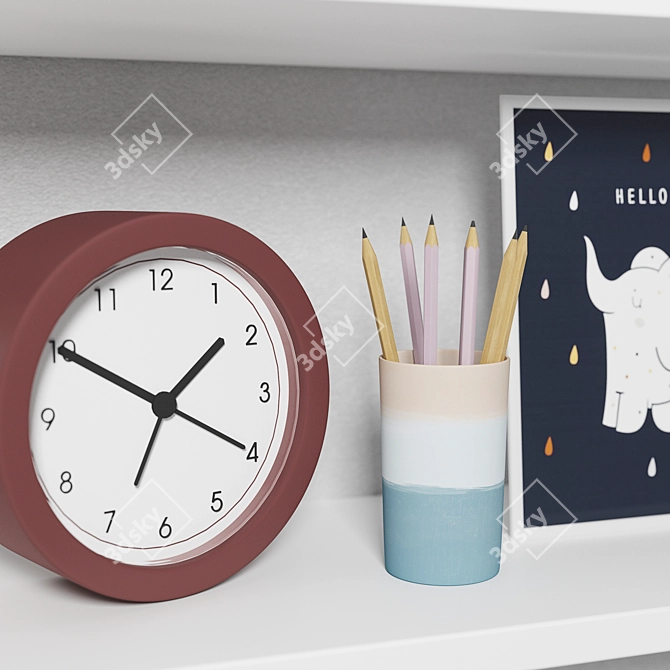 Whimsical Kids Decor Set 3D model image 3