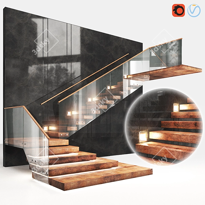 Modern Staircase Design - 2016 Edition 3D model image 1