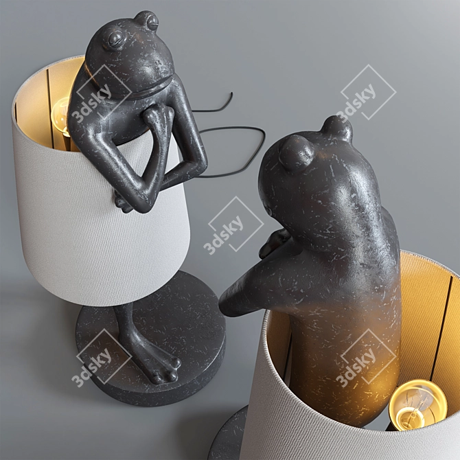 Charming Frog Table Lamp 3D model image 4