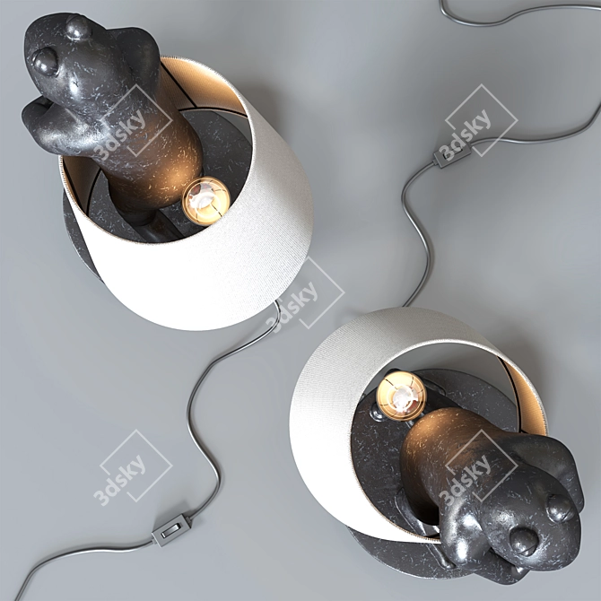 Charming Frog Table Lamp 3D model image 5