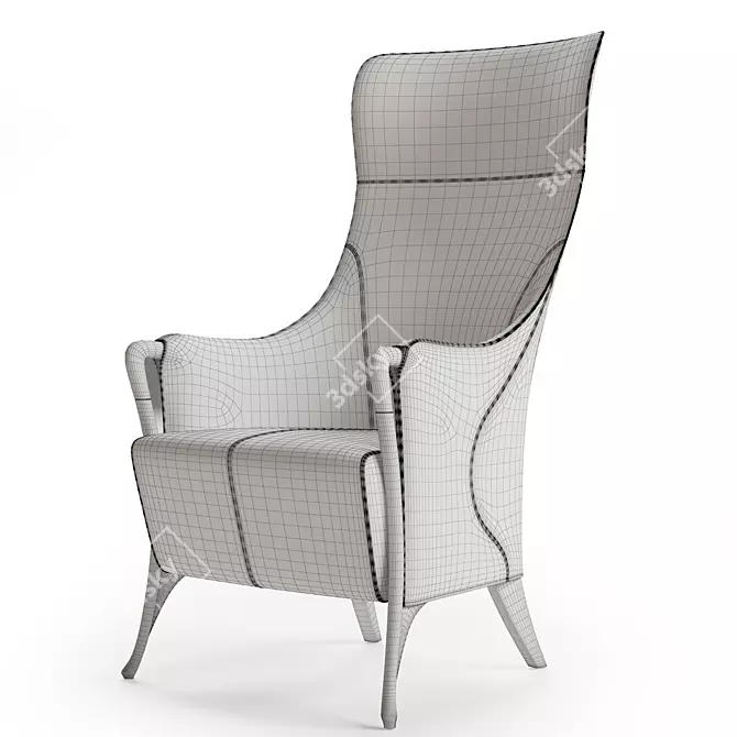 Luxury Giorgetti Progetti High-back Leather Armchair 3D model image 4