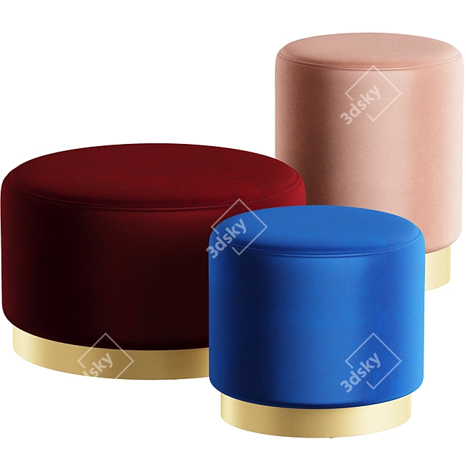 Romatti Sidetable Pouf - Stylish and Functional 3D model image 1