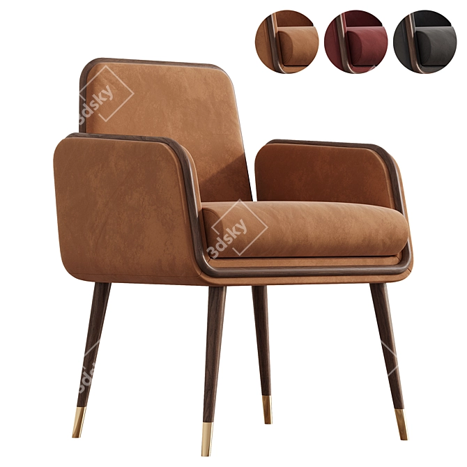 Elegant Mezzo Dining Chair 3D model image 1