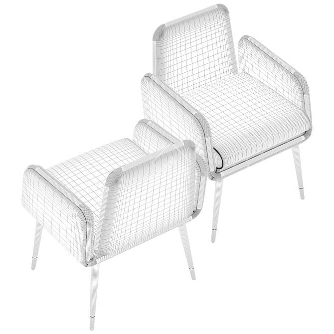 Elegant Mezzo Dining Chair 3D model image 5