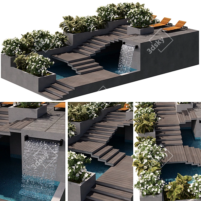  Serene Oasis: Lush Landscaping 3D model image 1