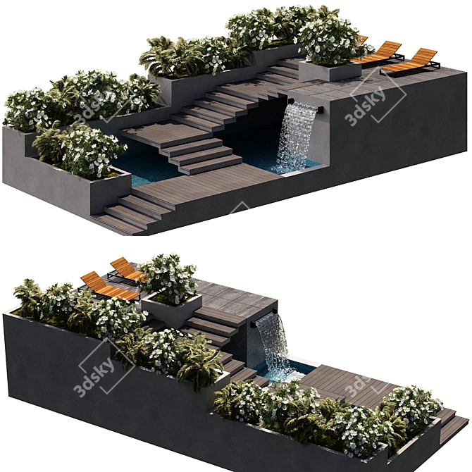  Serene Oasis: Lush Landscaping 3D model image 3