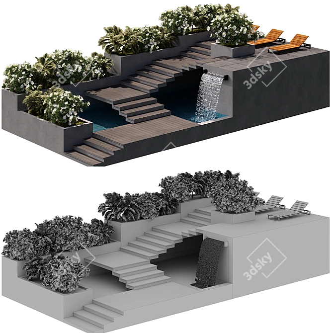  Serene Oasis: Lush Landscaping 3D model image 4