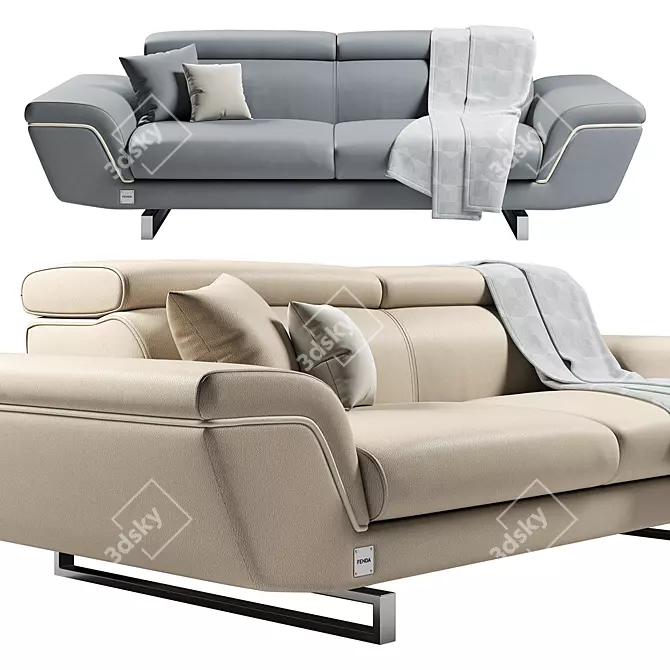 FENDA Arena Two-Seater: Sleek and Stylish Comfort 3D model image 1