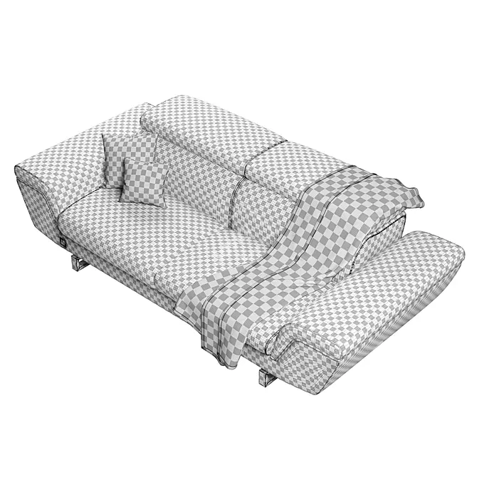FENDA Arena Two-Seater: Sleek and Stylish Comfort 3D model image 4