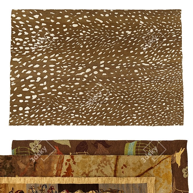 Luxurious Brown Rugs: Exquisite Design & Stunning Quality 3D model image 2