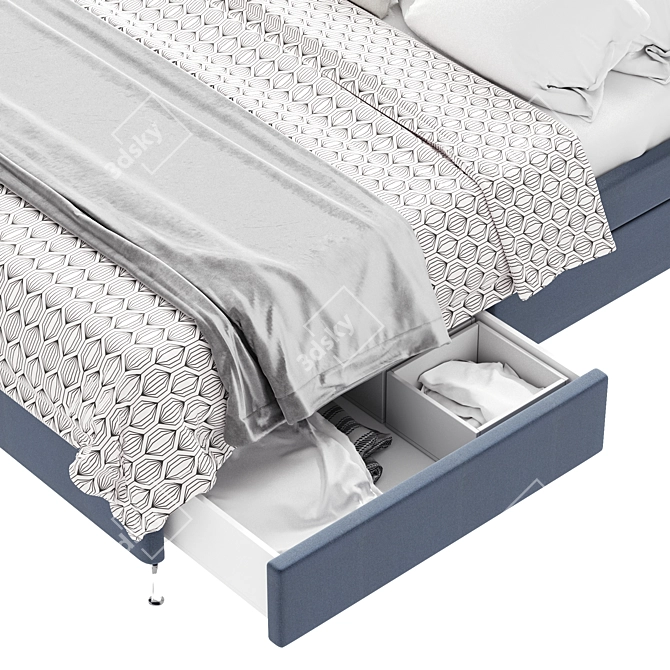 Sleek Storage Solution: IKEA Tufjord Bed 3D model image 3