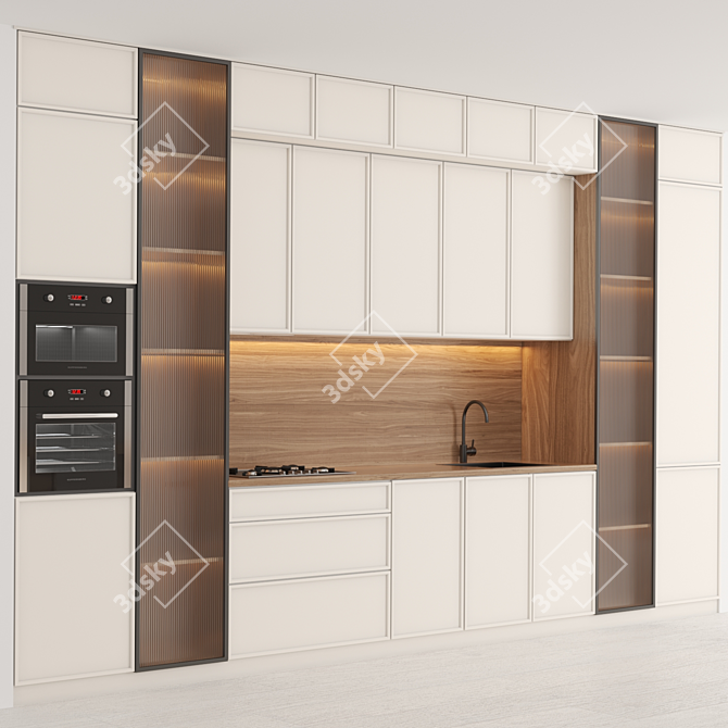 Sleek 2015 Kitchen Design 3D model image 6