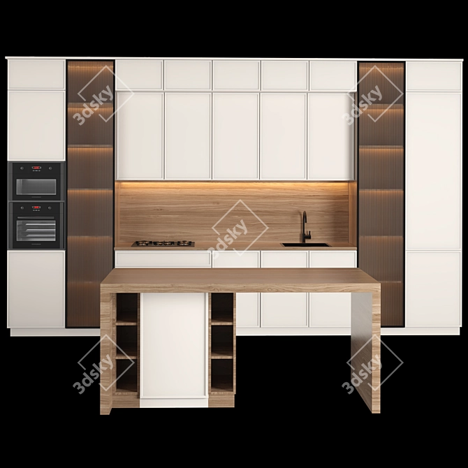 Sleek 2015 Kitchen Design 3D model image 4