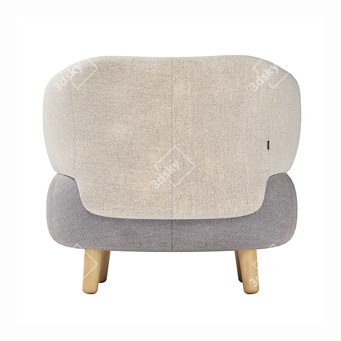 Luxurious Grey & Beige Luisa Armchair 3D model image 2