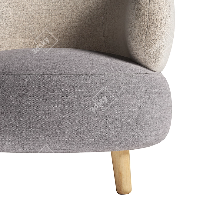 Luxurious Grey & Beige Luisa Armchair 3D model image 4