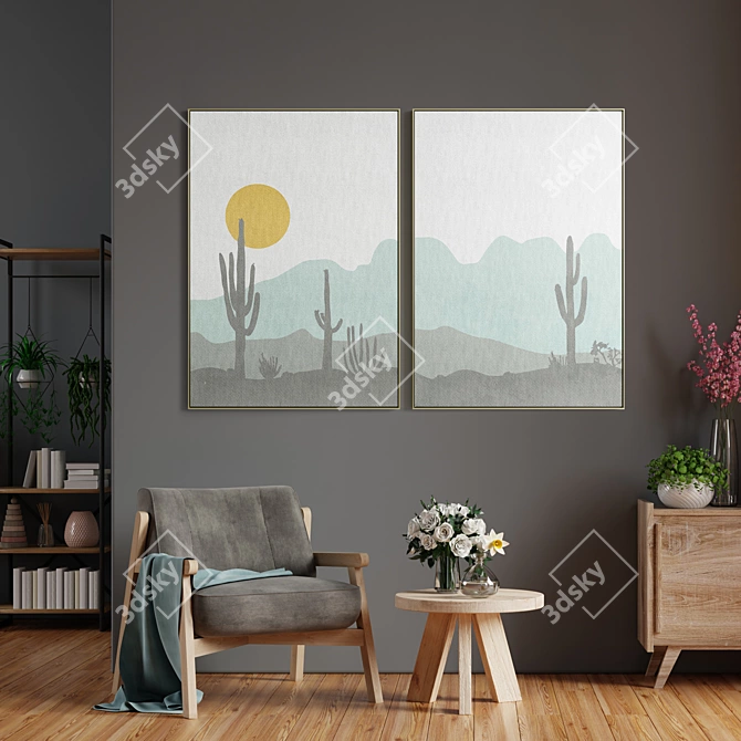  Modern Wall Art Photo Frames 3D model image 4