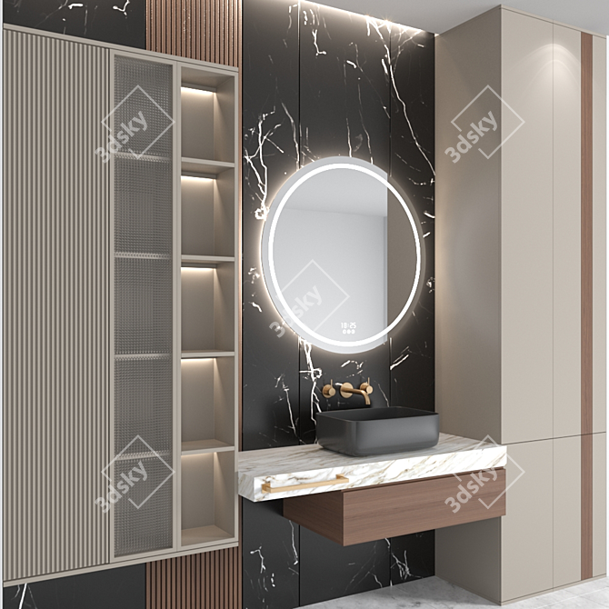 Elegant Bath Set for a Luxurious Bathroom 3D model image 2