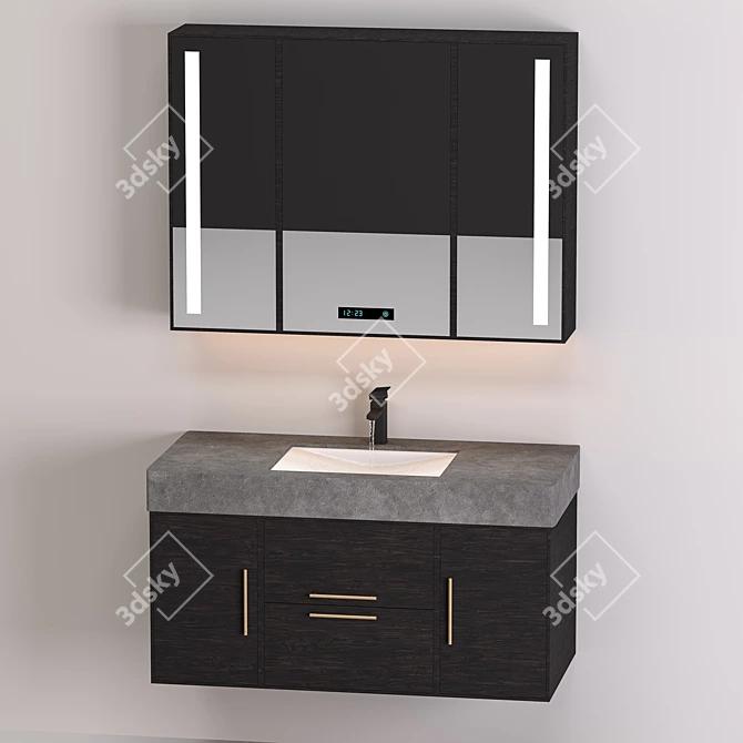 Modernize your bathroom with sleek vanity 3D model image 2