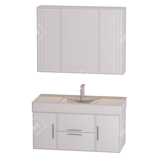 Modernize your bathroom with sleek vanity 3D model image 6