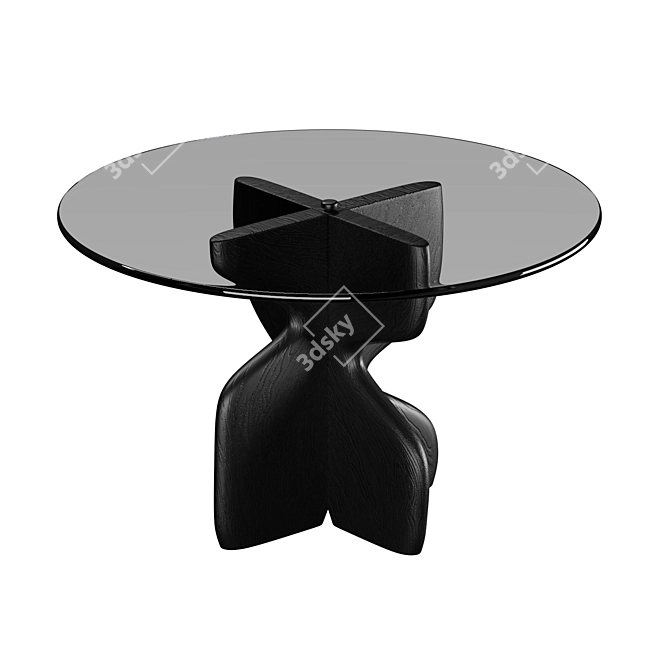 Title: Sleek Lechuza Round Dining Table (Crate & Barrel) 3D model image 1