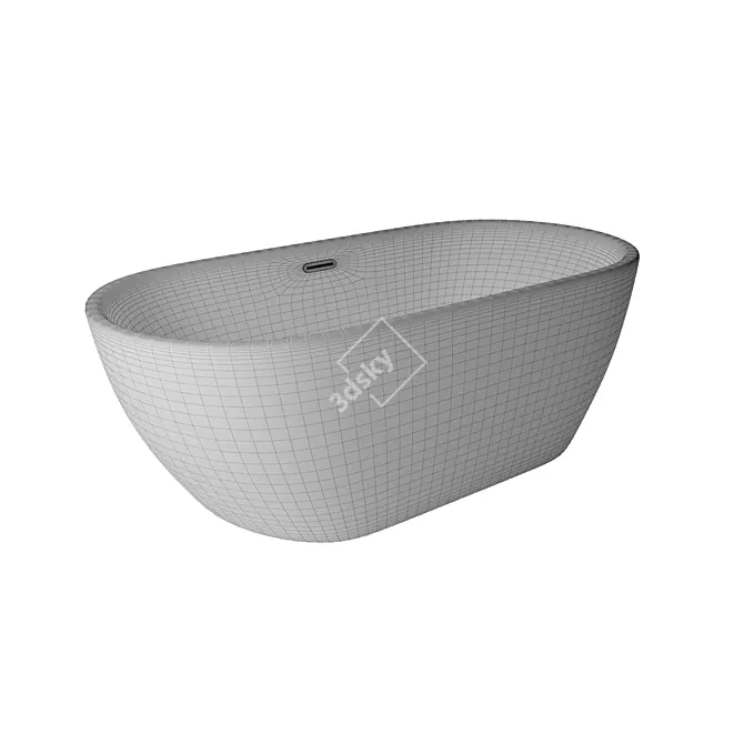 Sleek Modern Black Bathtub 3D model image 8