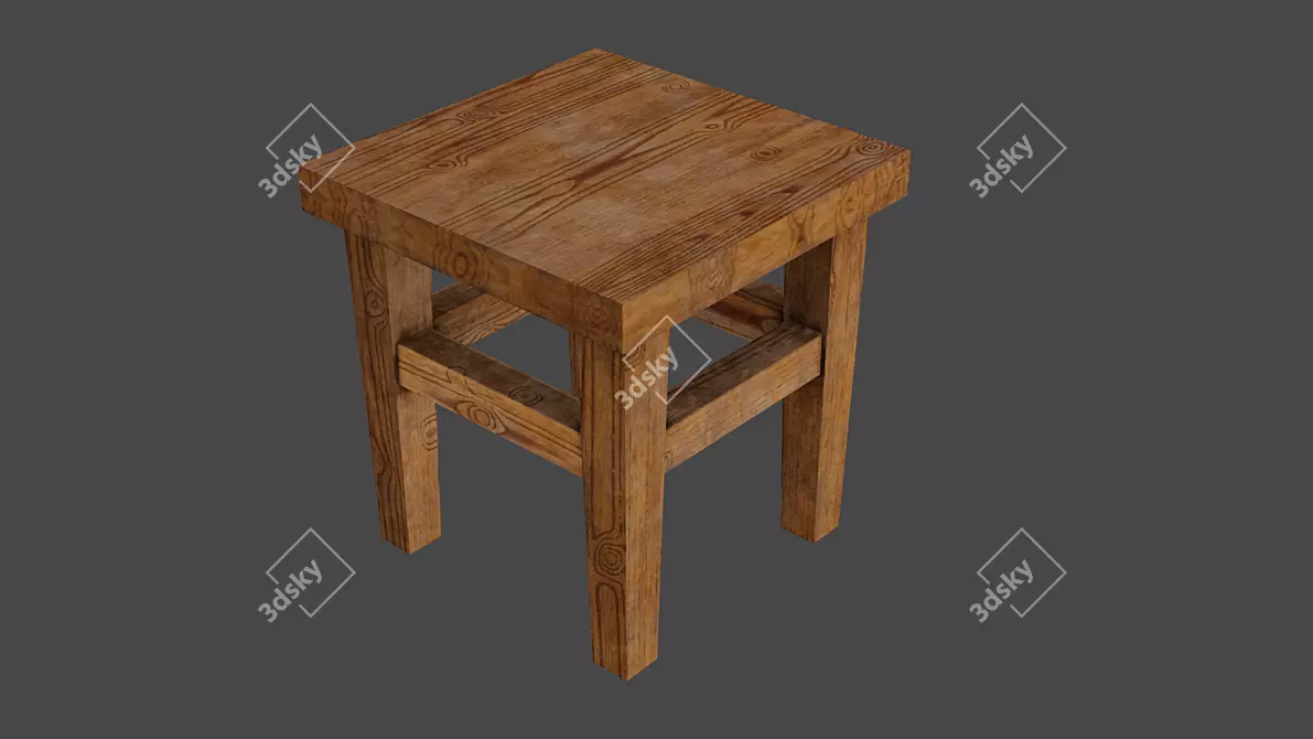 Versatile Stool Table Combo 3D model image 2