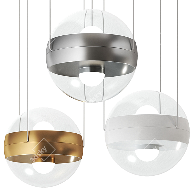 Elegant Spherical Pendant Lamp 3D model image 1