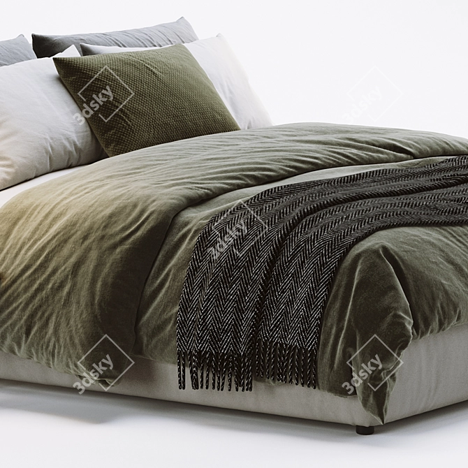 Flou Merkurio Bed: Sleek and Stylish Sleep Solution 3D model image 3