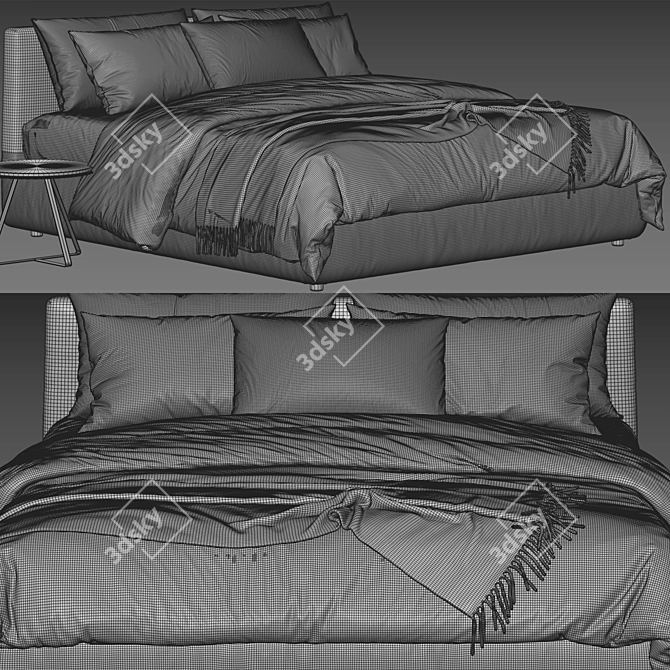 Flou Merkurio Bed: Sleek and Stylish Sleep Solution 3D model image 4