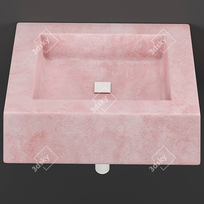 Compact Pink Bathroom Sink 3D model image 4