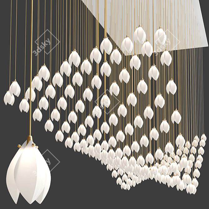 Blossoming Elegance: BLOOM CUSTOM Pendant 3D model image 3