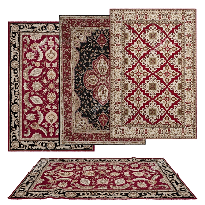 Versatile Set of 6 Rugs with Multiple Render Options 3D model image 5