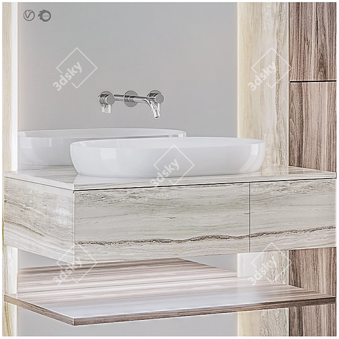 Modern Bathroom Furniture Collection 3D model image 3