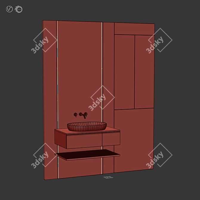 Modern Bathroom Furniture Collection 3D model image 5