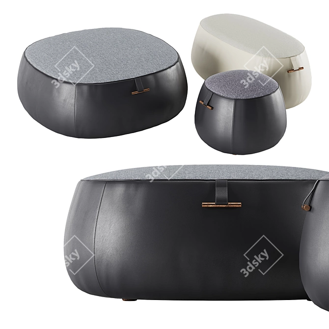 Elegant Logam Poufs - Versatile Sizes 3D model image 2