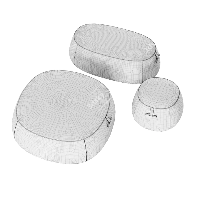 Elegant Logam Poufs - Versatile Sizes 3D model image 3