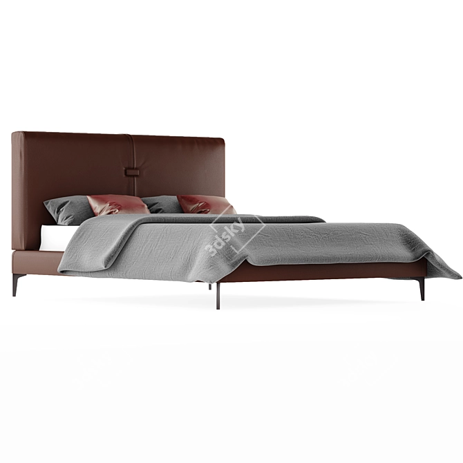 Elegant Thread Bed Frame 3D model image 1