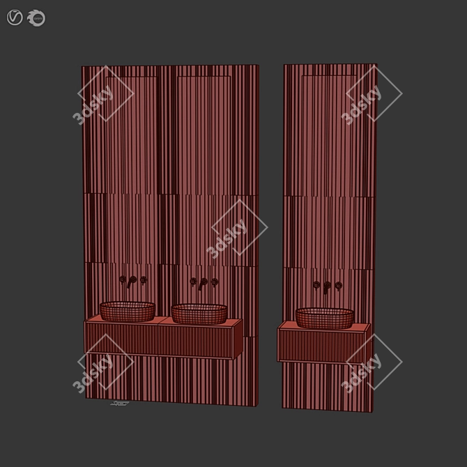 Title: Modern Bathroom Set in 4 Finishes 3D model image 6