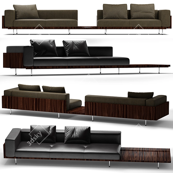 Elegant Brasilia Sofa by Minotti 3D model image 1
