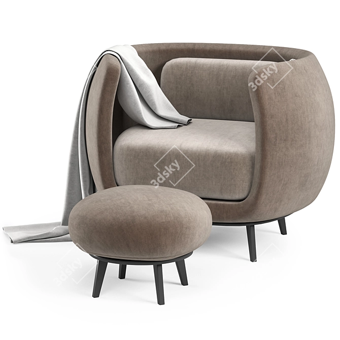 Pacific Moroso Contemporary Sofa 3D model image 5